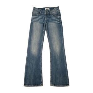 BKE Stella Slim Fit Low Rise Boot Cut Jeans Womens Size 27 Distressed (30x32)